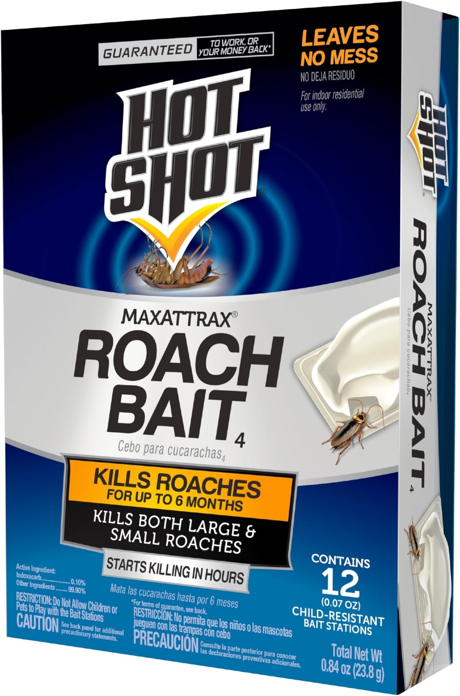 MaxAttrax Roach Bait 12 Count, Child-Resistant Bait Stations (Pack of 1)