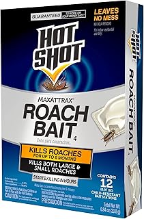 Hot Shot MaxAttrax Roach Bait 12 Count, Child-Resistant Bait Stations (Pack of 1)