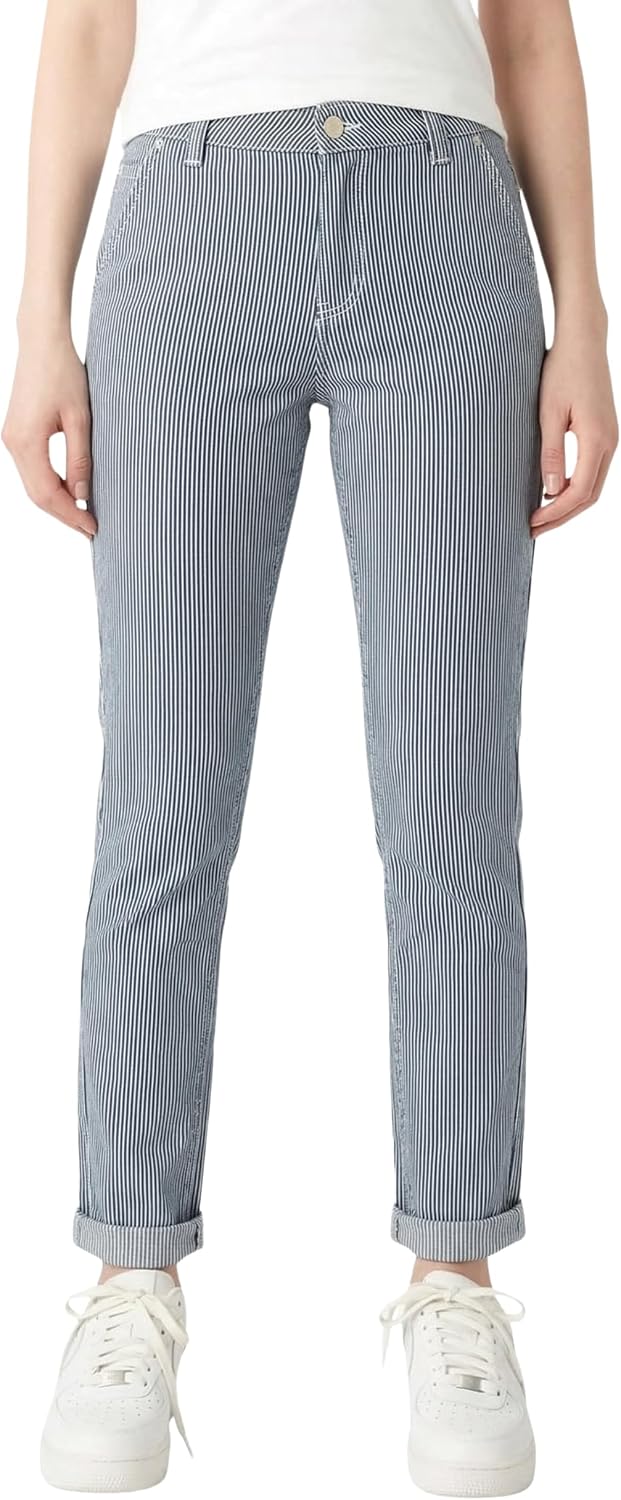 Dickies Women's Slim Straight Fit Roll Hem Carpenter Pants