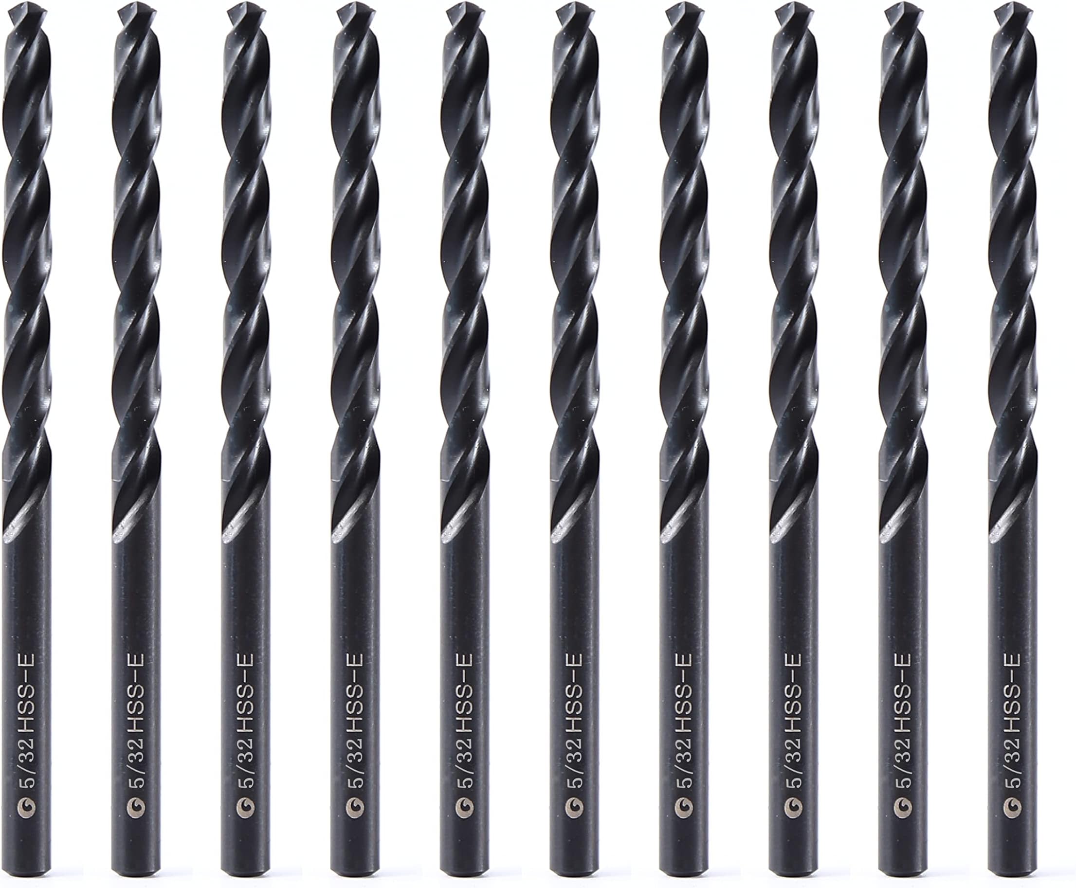 DelitonGude HSS M35 Cobalt Twist Drill Bits,3.8mm,5/32"inch,High Speed Steel,Pack of 10,Suitable for Steels,Cast Iron,Stainless Steels and Other Hard Metal(3.8mm)