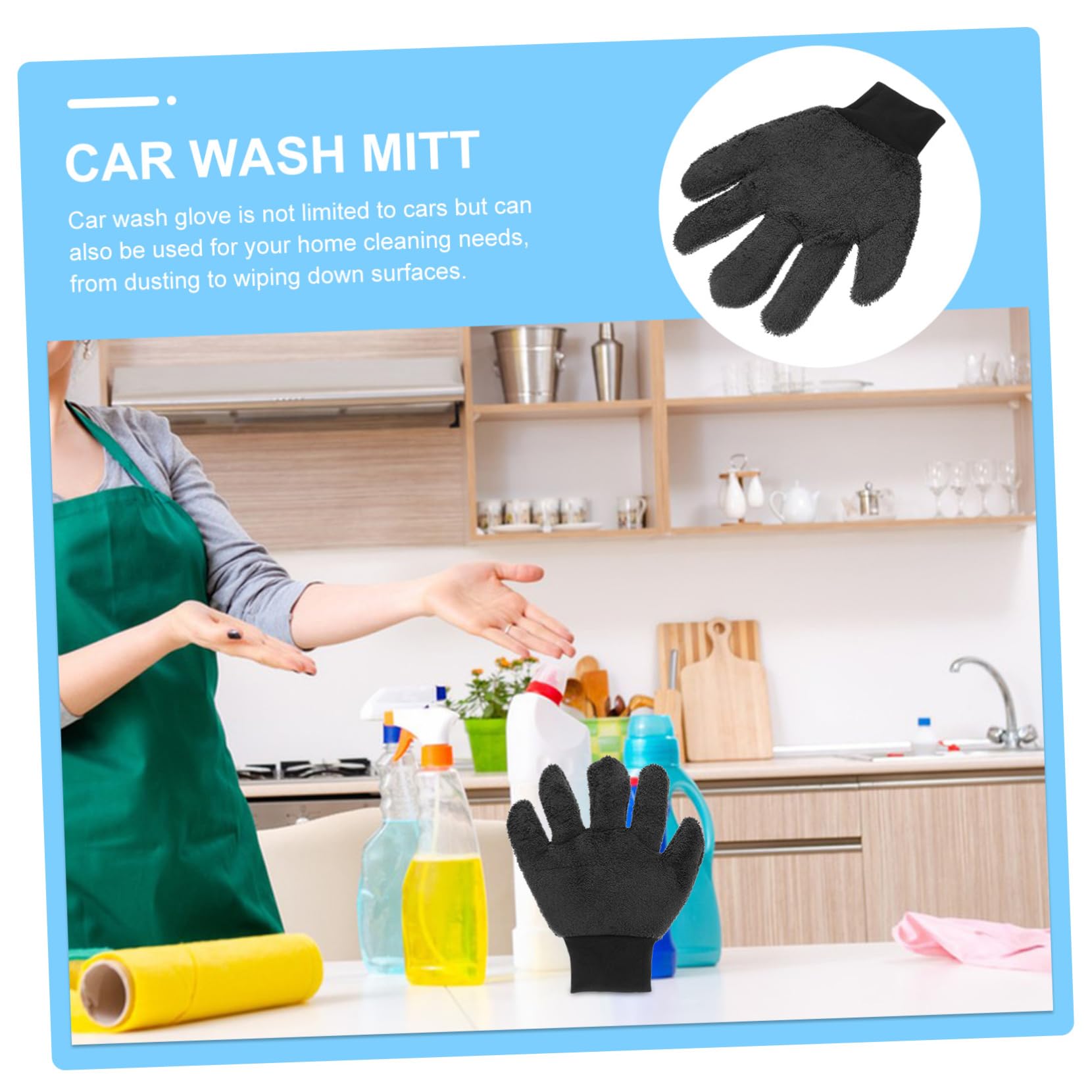 GLEAVI 4stücke Autowäsche Handschuh Finger Mikrofaser Waschhandschuh Für Fahrzeuge Vielseitig Einsetzbar Für Auto Und Haushaltsreinigung Ultraweich Und Saugfähig Für Fenster Und