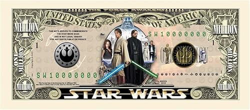 Billete coleccionable de un millón de dólares de edición limitada de Star Wars en moneda