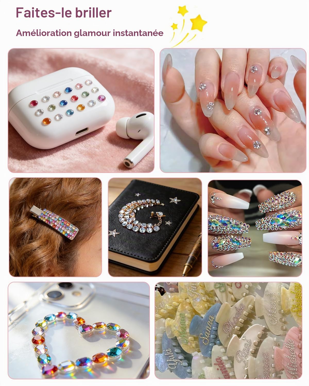 Vinuwu 24 Couleurs Strass, 30000+Pcs 3mm Flatback Bedazzling Kit avec Pince et Stylo, AB Strass a Coller DIY pour Ongles Deco Nail Art Vêtements Chaussures (Colle requise, non incluse)