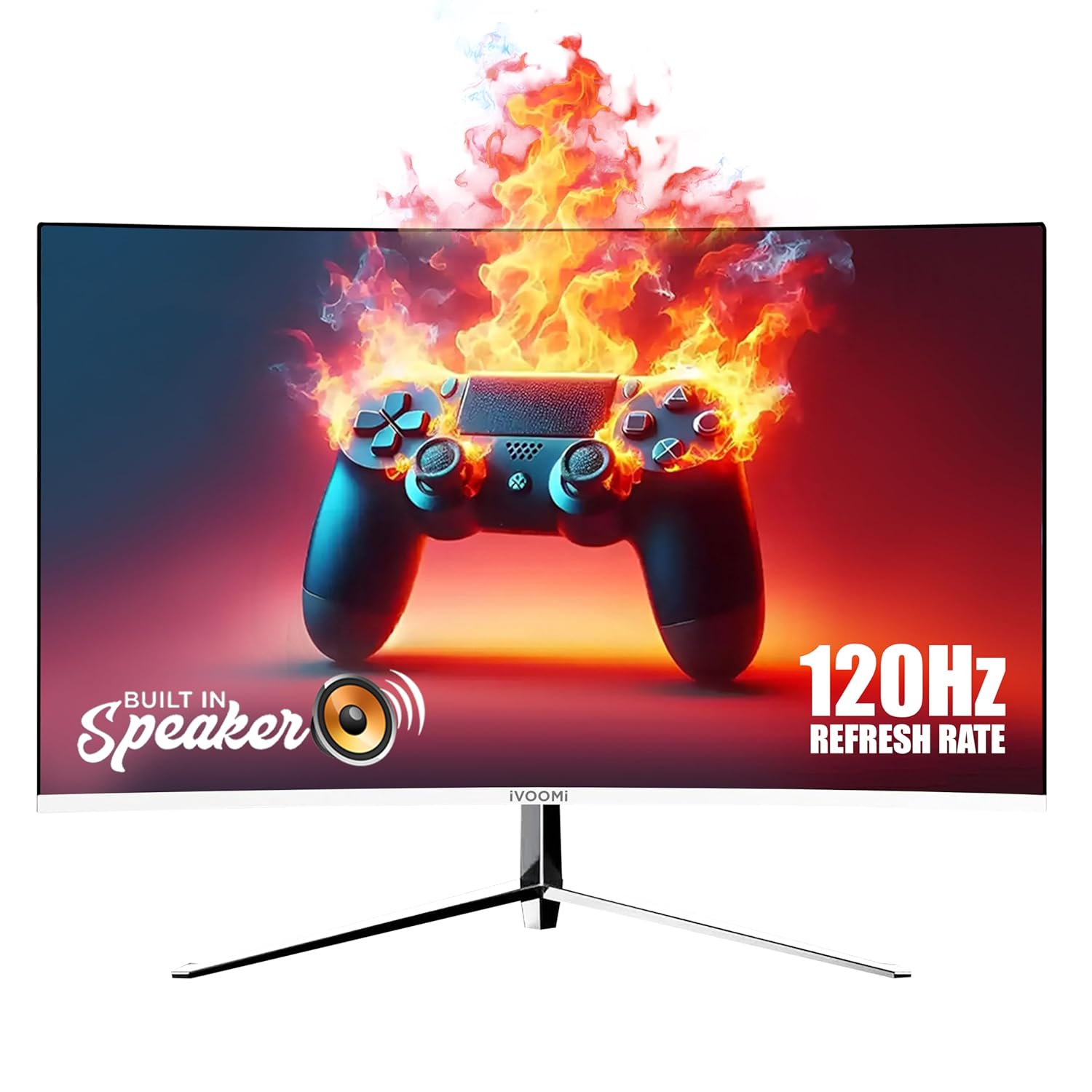 iVOOMi 24″ (60.45 cm) Ultra Slim Curve FHD Monitor for PC with Built-in Speaker, 120Hz Refresh Rate, Bezel-Less Design, Flicker Free, VGA & DP Port, Eye Care Features, Best for Gaming 3 Years Warranty