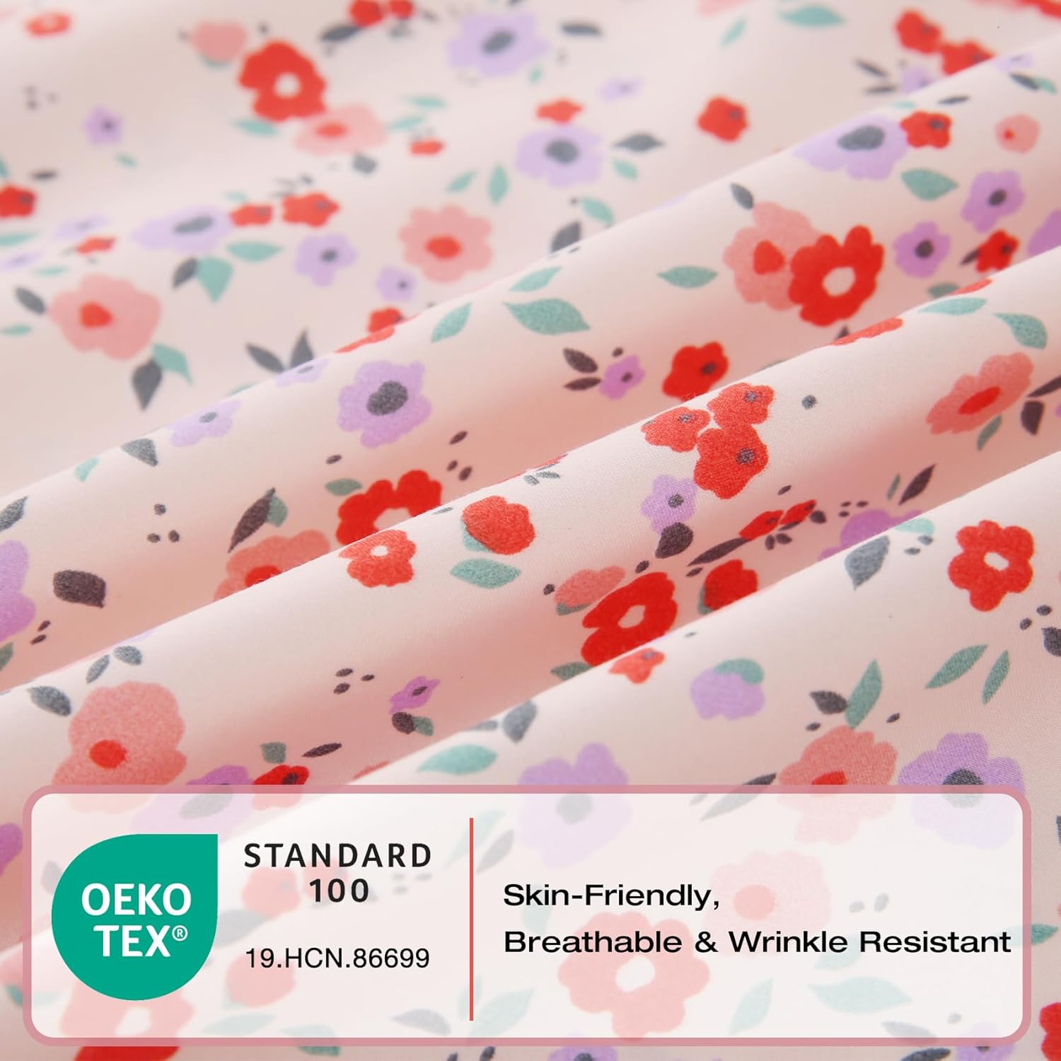 Yibeizi Pink Floral Sheet Set Queen 4 Piece, Coquette Cottagecore Aesthetic Flower Shabby Chic Pattern Bed Sheets Cute Soft Microfiber Extra Deep Pocket Fitted Bedsheet - Image 2