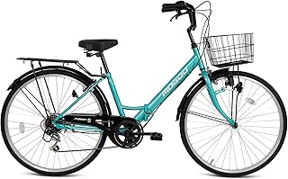 MOGOO FUSION Adult Folding Bike 24/26 inch Wheels 6 Speed Shimano City Bike for Men Women with Basket