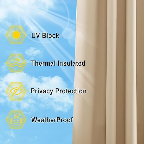 Miniatura 6 de Nicetown - Cortina para exterior de división, impermeable, para patio al aire libre