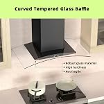 FIREGAS Wall Mount Range Hood 30 inch with 3 Speed Fan,black range hood with tempered glass,400CFM,Push Button Controls, LED Lighting, Permanent Filters in Stainless Steel,includes 2 Charcoal Filters