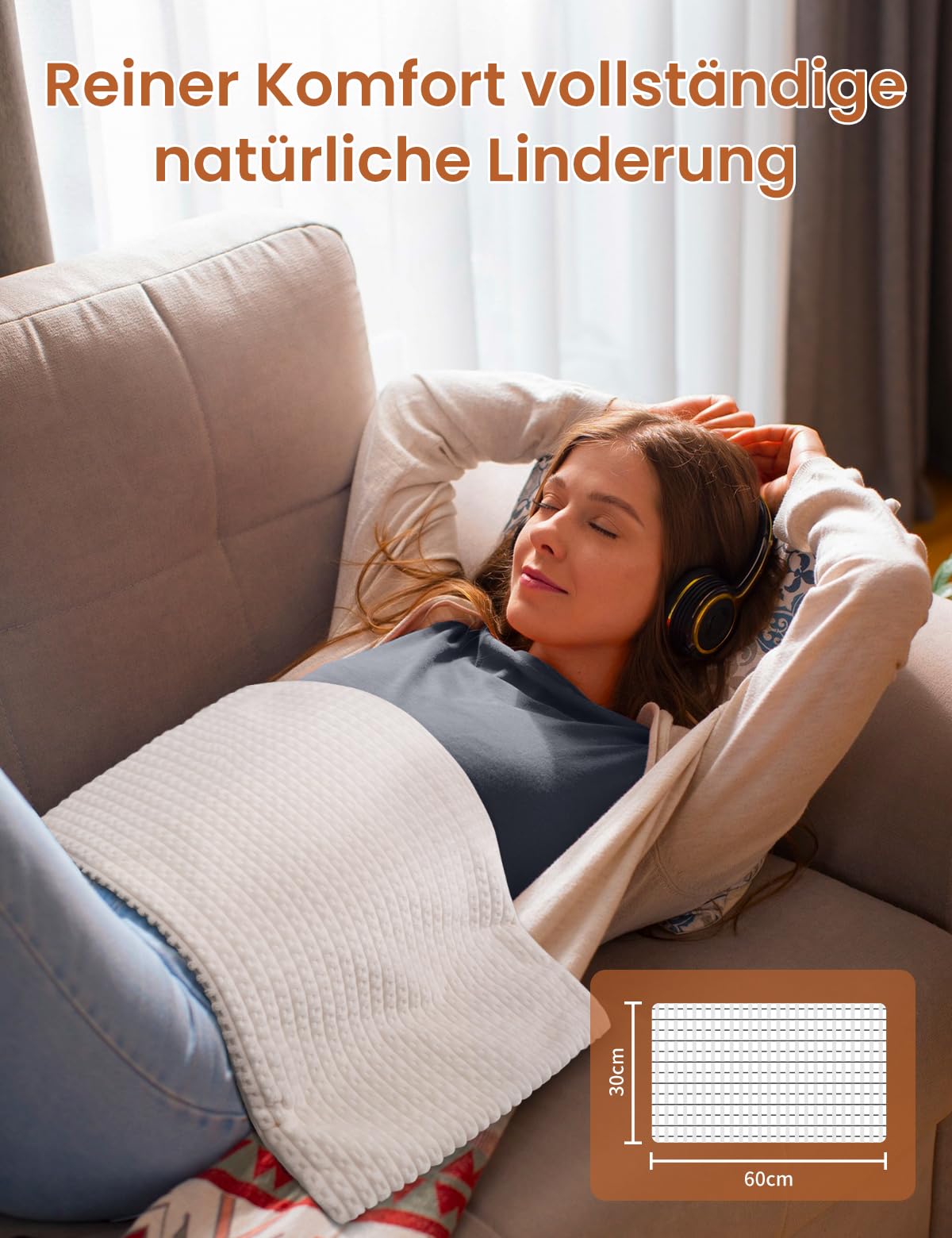 Heizkissen mit Abschaltautomatik, Abnehmbarer und Waschbarer Bezug Elektrische Wärmekissen Extra weiches Flanell für Rücken Nacken Schulter Bauch