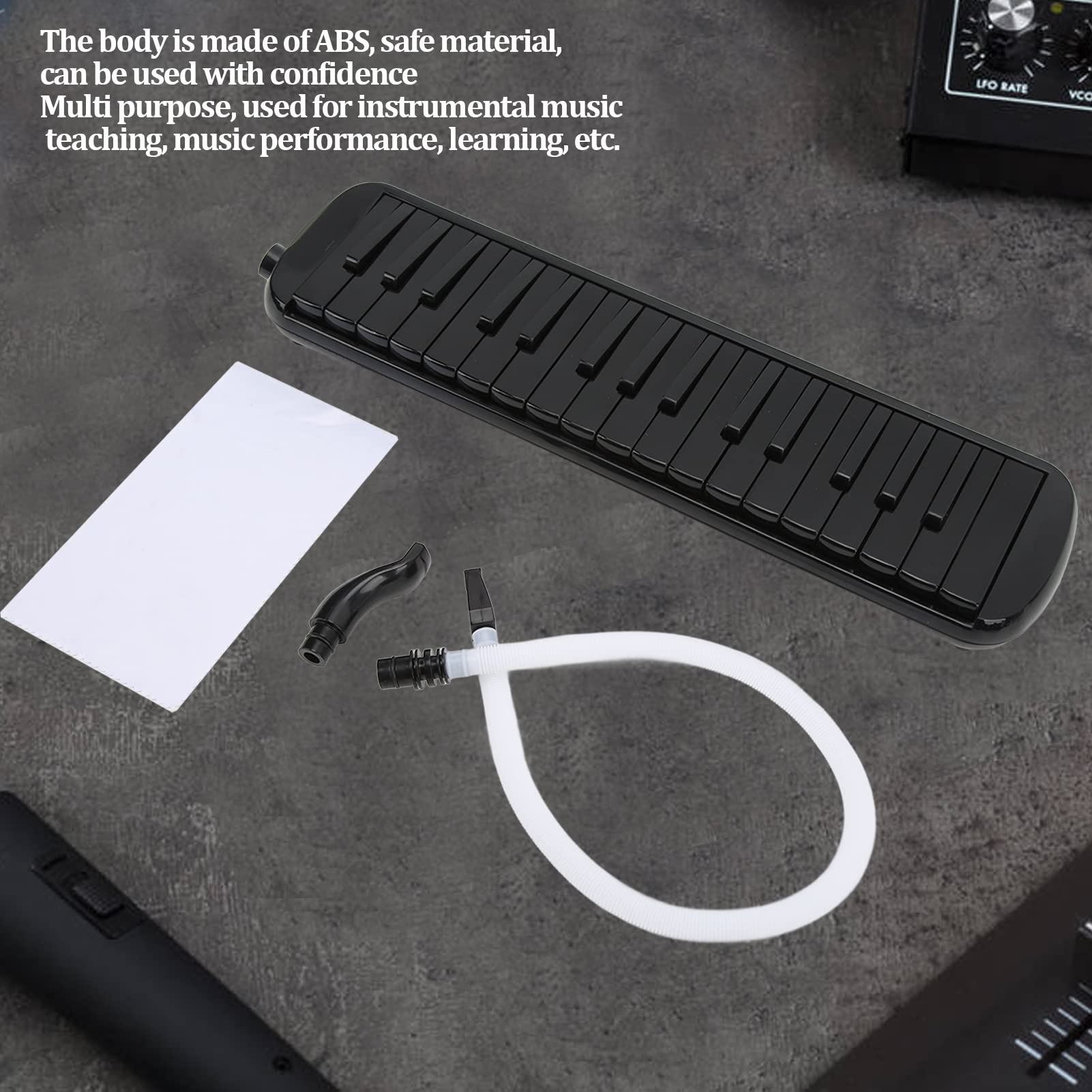 Instrumento melódica de 32 teclas, melódica de boca profesional, material ABS, teclado portátil liviano con bolsa de transporte, cerbatana y boquilla para música, enseñanza,