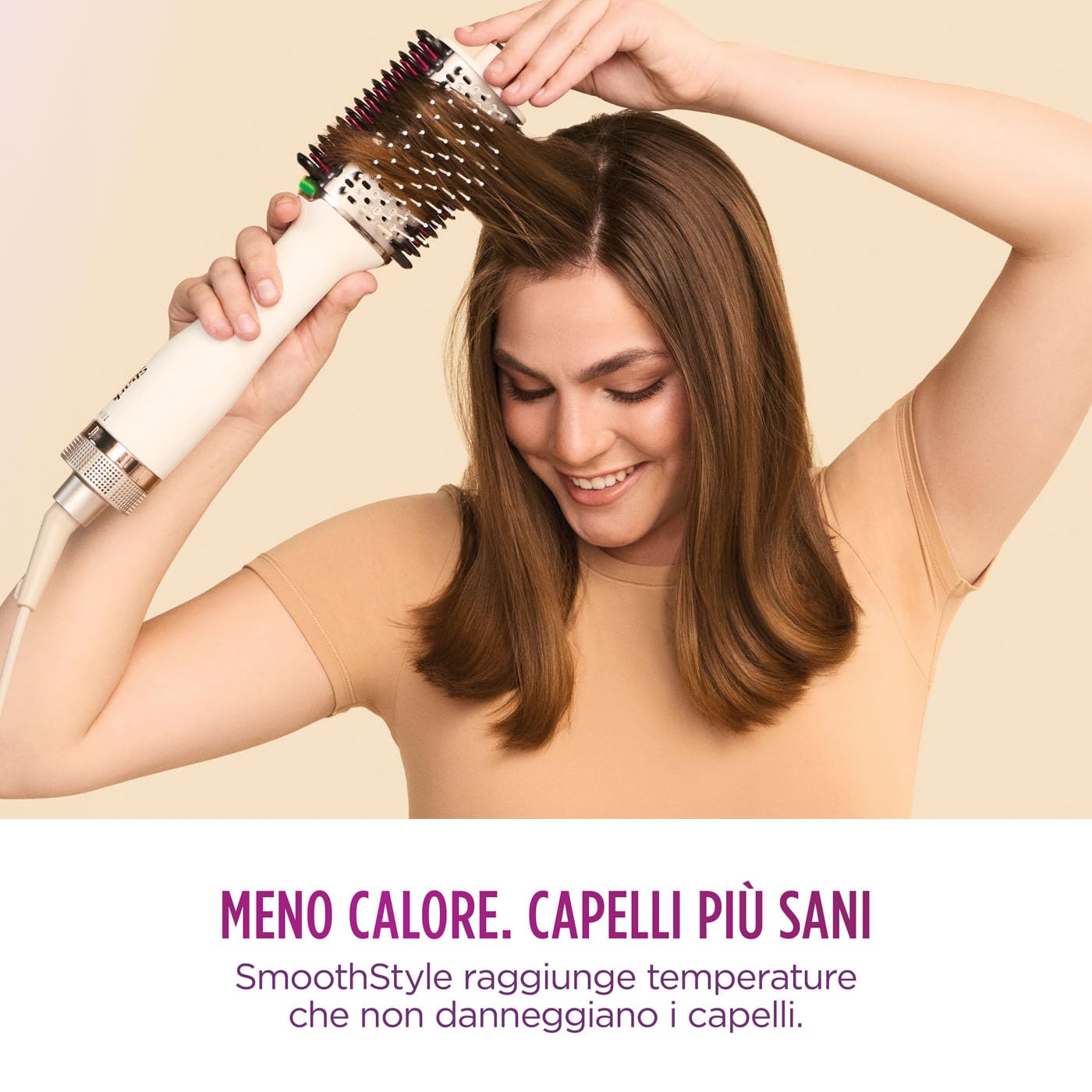 Shark SmoothStyle, Spazzola e pettine riscaldati, modalità wet & dry, spazzola ad aria calda 3 temperature, per tutti i tipi di capelli, seta HT202EU