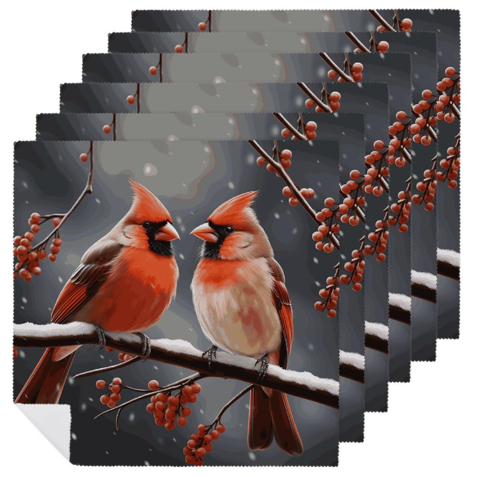 Serviette de table en tissu haut de gamme motif oiseaux