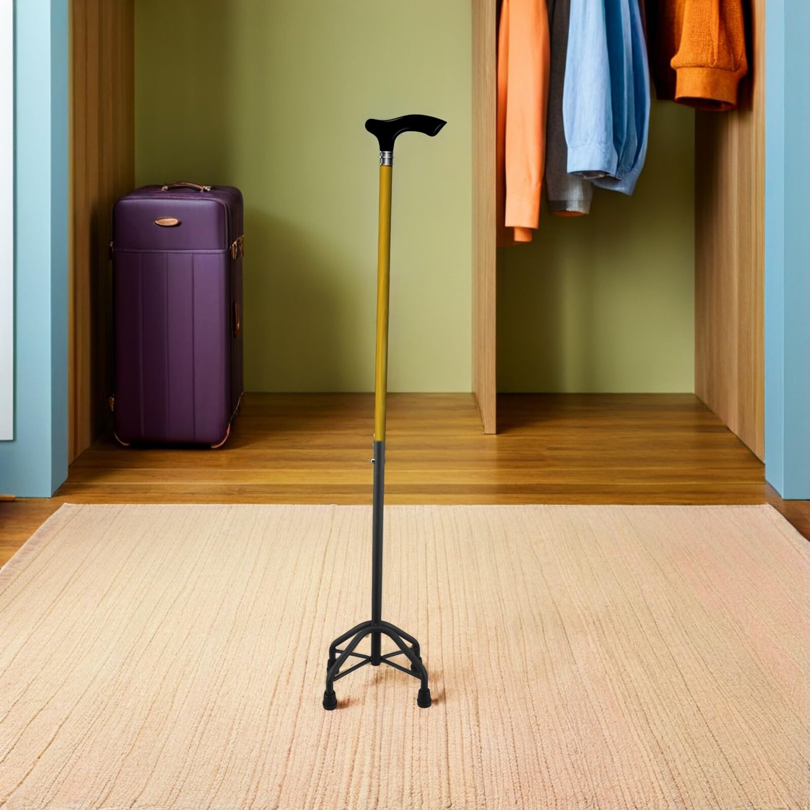 Base Antiscivolo per Bastone Piedi Ricambio per Deambulatore con Stabilità Migliorata Base Nera Extra Large per Anziani e Disabili