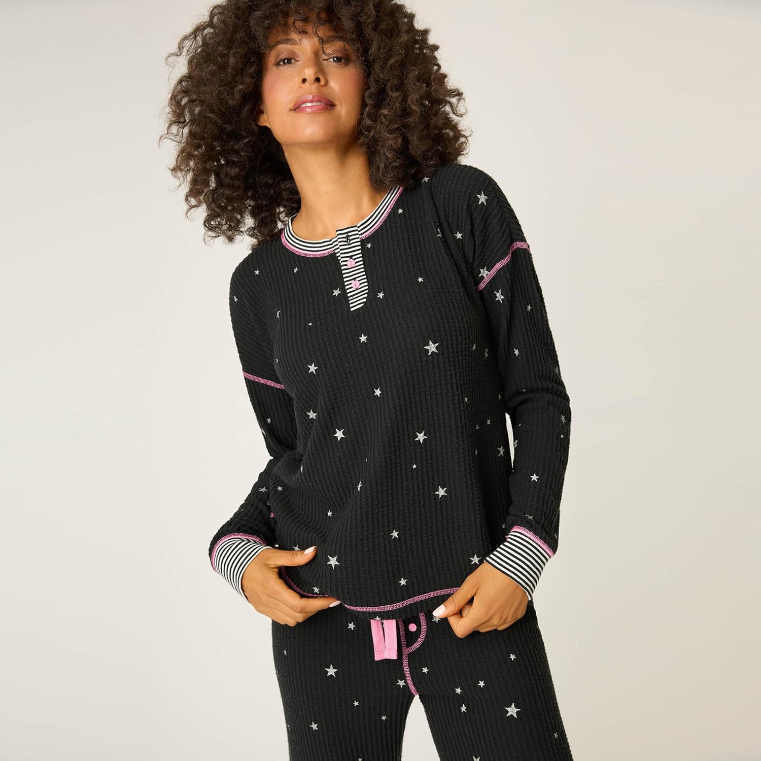 PJ Salvage womens Ski Jammie Classics Thermal Long-sleeve Top and Pajama Pant 2-piece Set - Image 6