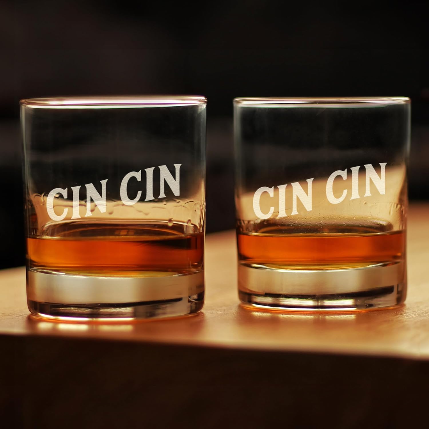 Bevvee Cin Cin - Italian Cheers - Whiskey Rocks Glass - Fun Italy Themed Gifts or Party Decor for Women and Men - Set of 2-10.25 Oz