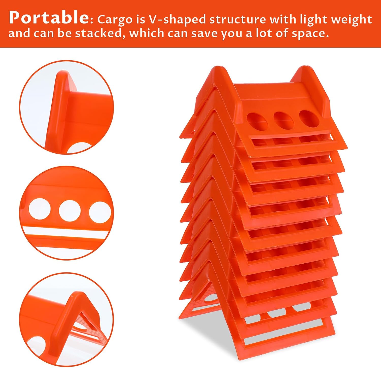 20 Pack Orange Flatbed Edge Protectors Corner Protectors for Up to 4 Inch Straps, Reusable Plastic Edge Guards for Box Truck and Flatbed Loads