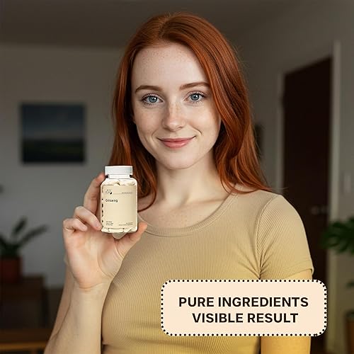 Miniatura 7 de Cápsulas de extracto de raíz de ginseng de 750 mg, 90 cápsulas veganas, energía natural, apoyo cognitivo y refuerzo inmunológico, sin gluten