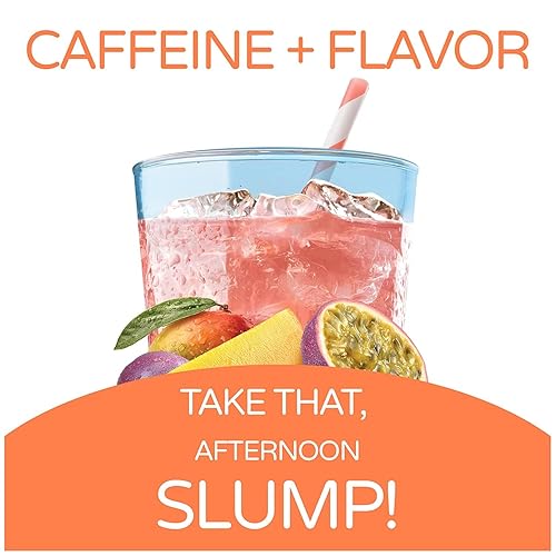 Vista 124 de Crystal Light On The Go Peach Mango con mezcla de bebidas de cafeína, caja de 10 paquetes (paquete de 8)