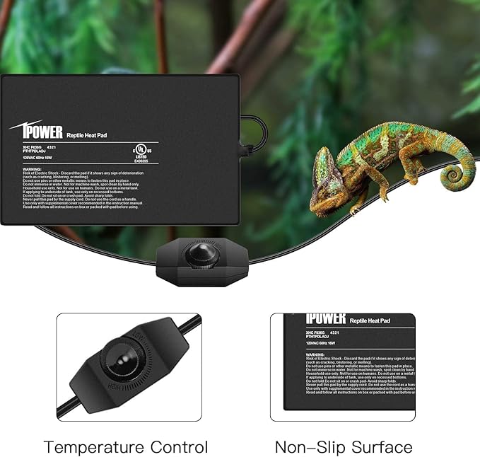 Almohadilla Térmica para Reptiles iPower 8x12 Pulgadas con Control de Temperatura miniatura 2