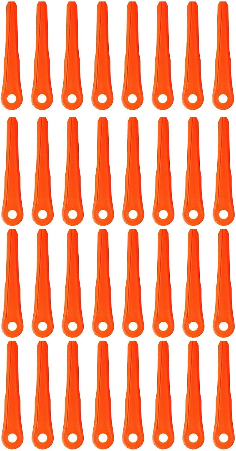 4002 007 1000 fits for Stihl Trimmer Orange Plastic Blades 32-Pack | Orange Plastic Blades fits for PolyCut 6-2, 6-3, 7-3, 28-2, 48-2, 27-3, 47-3