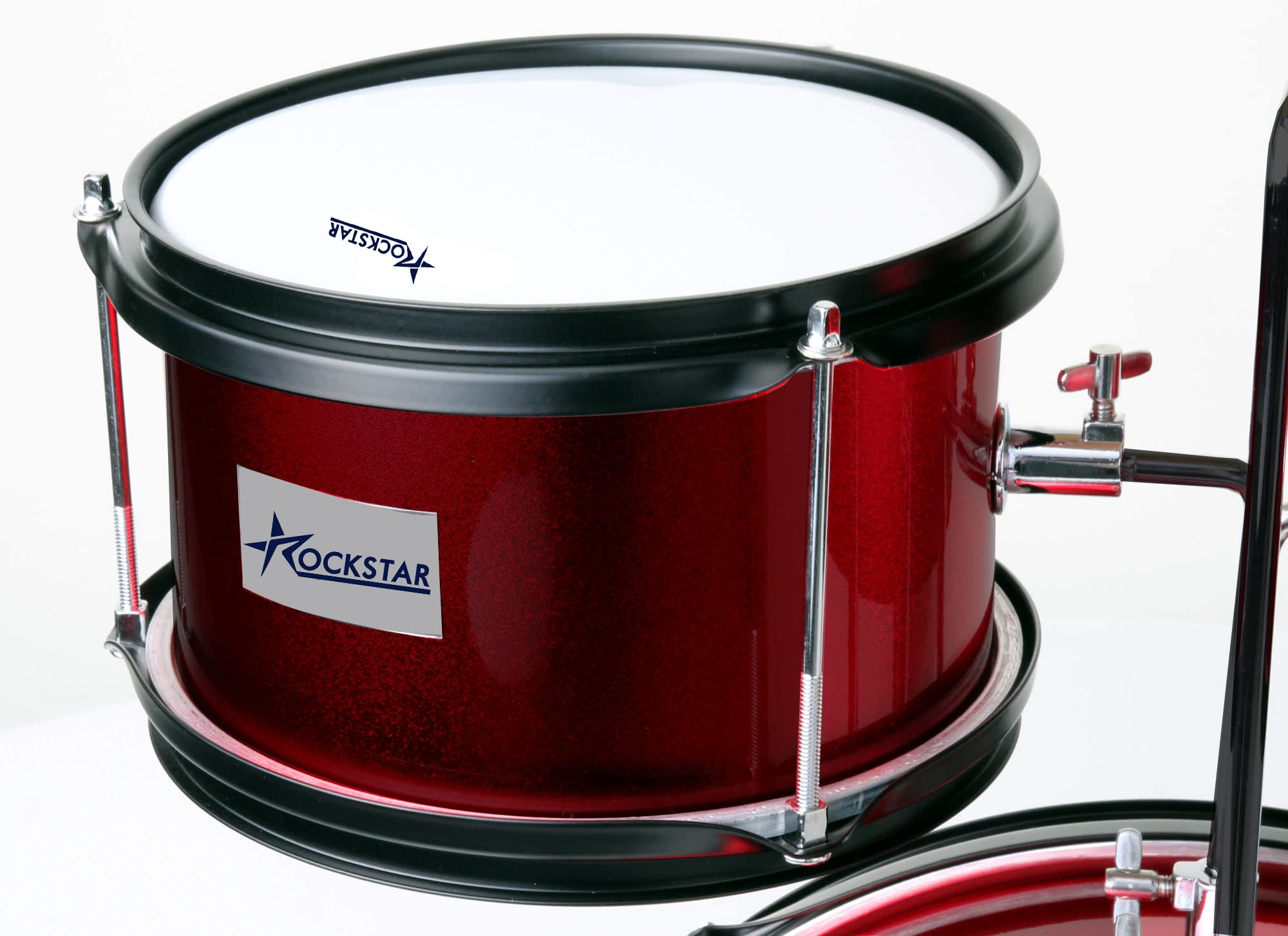 ROCKSTAR MUSIC - Batería Infantil de Madera para Jóvenes Músicos GC1043BWR Kit Completo de Percusión, Calidad Sonora Excepcional, Diseño Ergonómico - Incluye Asiento, Pedal de Bombo, Baquetas