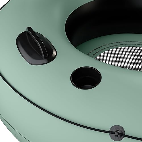 Miniatura 7 de Retrospec Siesta Float - Tubo inflable para río de 48 pulgadas  Flotador de agua resistente con respaldo y portavasos  300 libras  Kit de reparación