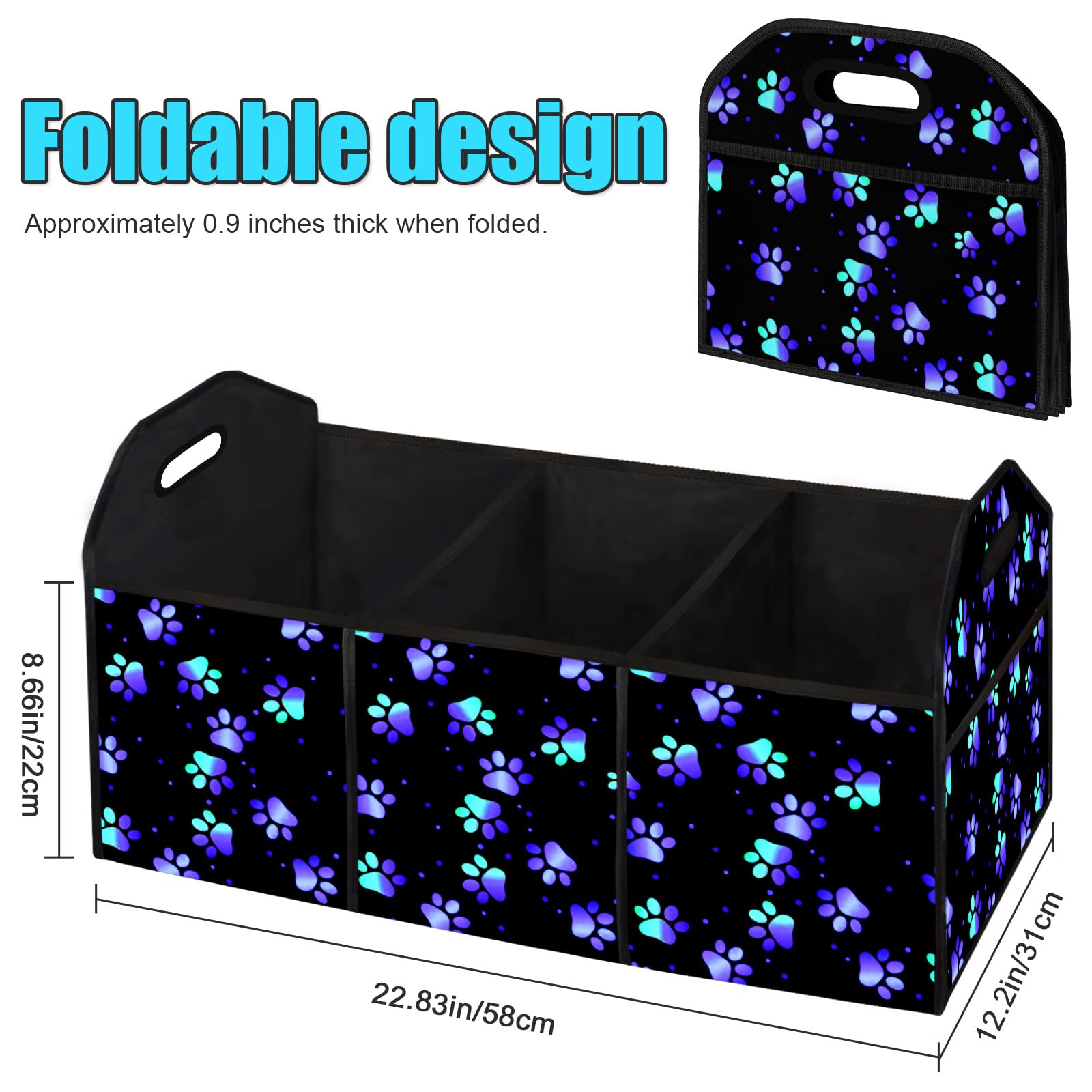 Galaxy - Organizador plegable para cajuela, almacenamiento automotriz, multicompartimento, gran capacidad