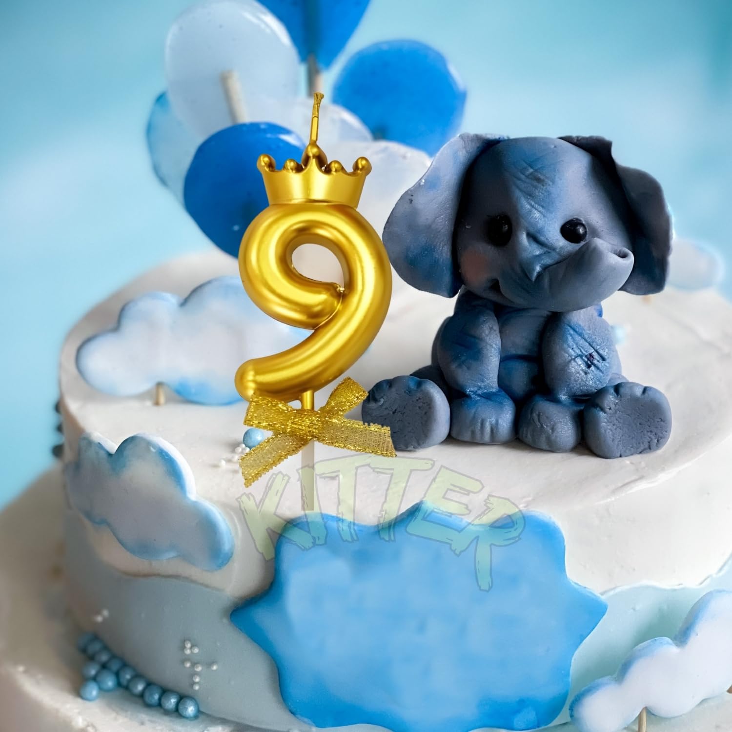Number 9 Crown Candle - 9th Birthday Cake Decoration -9