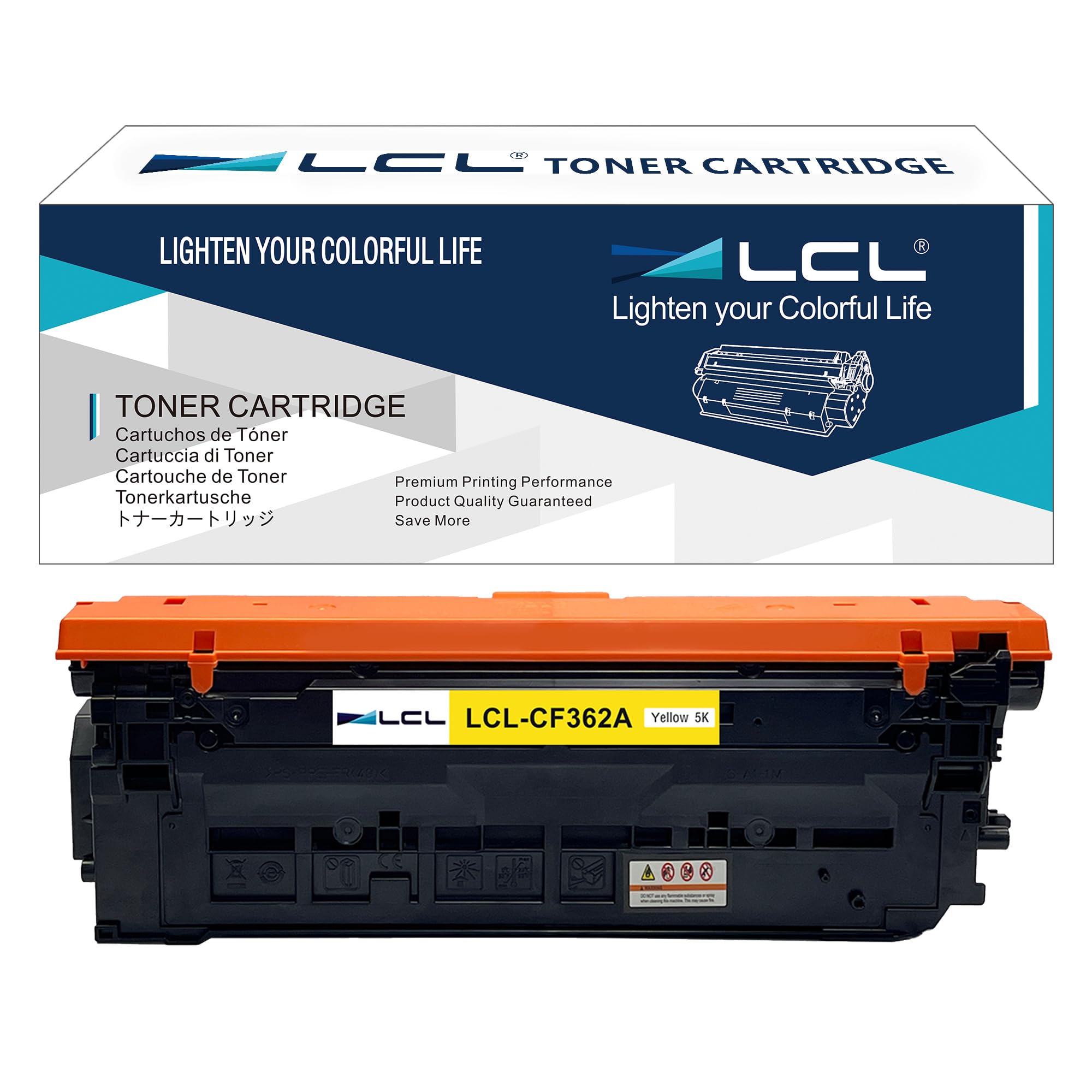 LCL Cartucce di Toner Rigenerate 508A CF362A 5000Pagine (1Giallo) per M553n | Compatibile per HP M553 Printer M577 M577c HP Color LaserJet Enterprise M552dn M553dn M553x HP MFP M577Z MFP M577dn MFP M577f