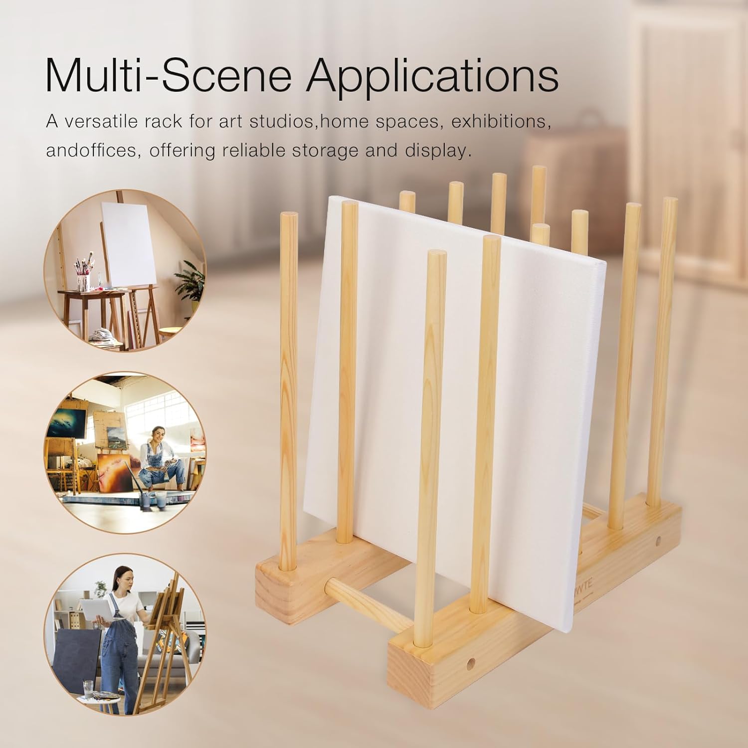 Wall-Mounted or Tabletop Art Storage Rack – Art Canvas Storage and Small Art Drying Rack for Artwork, Canvases, Posters, and Panels – Space-Saving Art Storage Organizer for Art Studios and Galleries