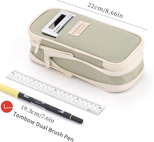 Miniatura 3 de EASTHILL Estuche para lápices de gran capacidad, bolsa grande para lápices de papelería, bolsa para bolígrafos para niñas adolescentes