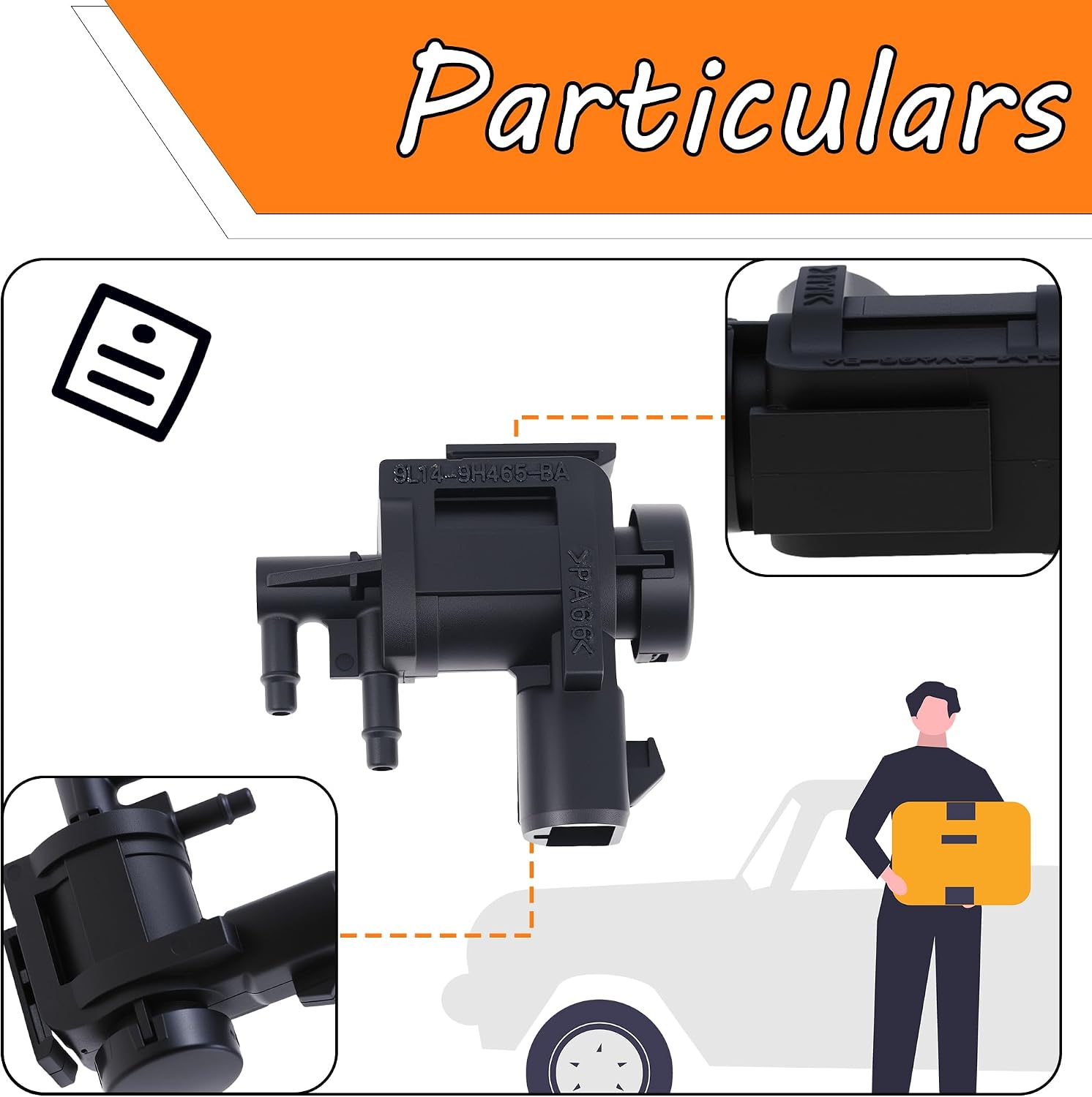 4WD 4x4 Front Axle Hub Locking Solenoid Compatible with Ford F-150 1997-2004, Direct Replacement 9L14-9H465-BA / 6L3Z-9H465-A / E8AZ9H465A