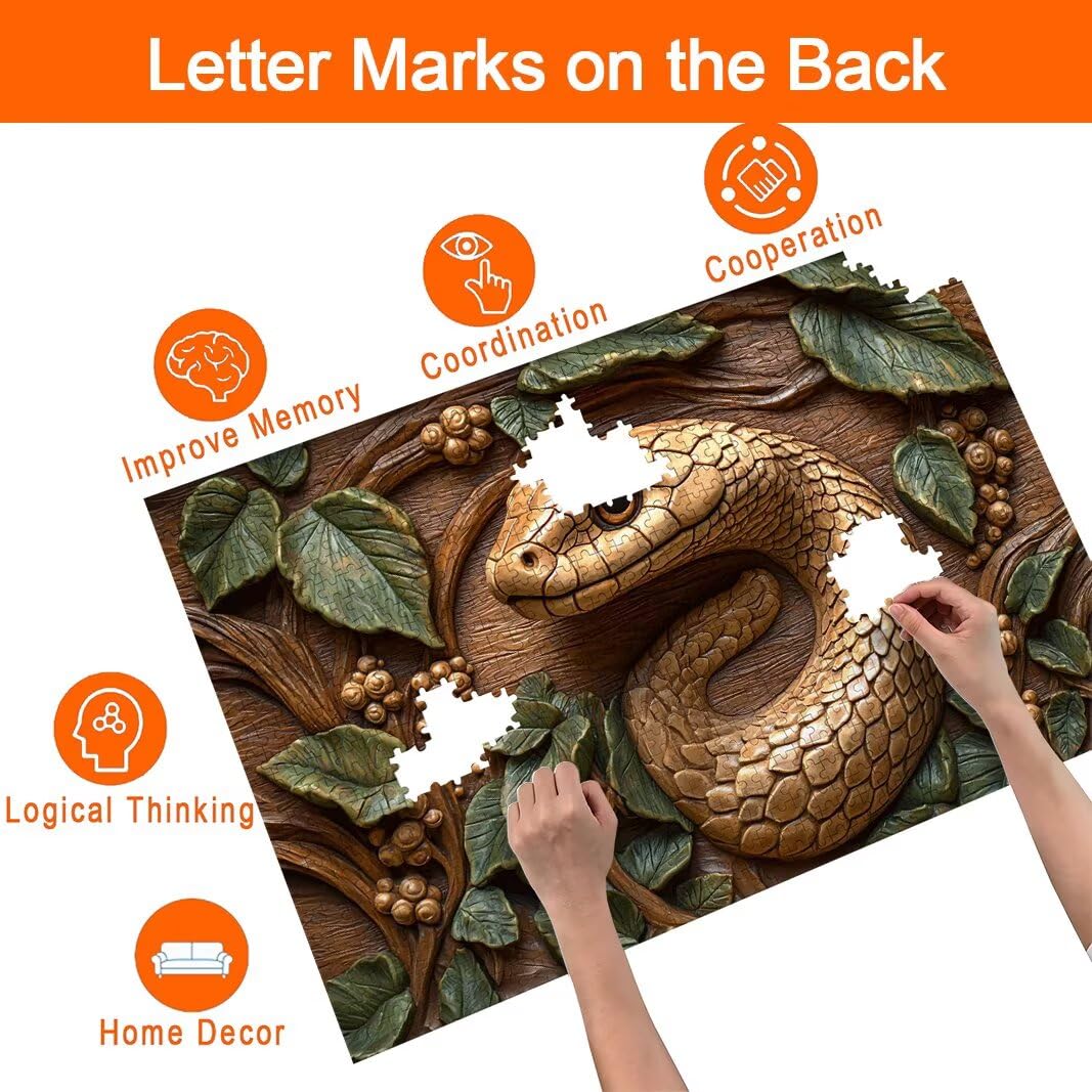 Puzzle 2000 Pezzi, Puzzle Serpente, Misura: 100x71cm, Regalo Donna -8673