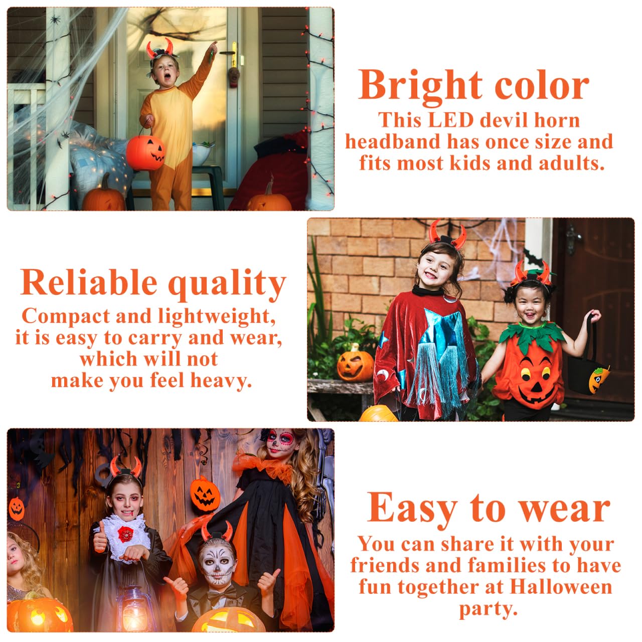 2Pcs Glowing Demon Horn Hairband Led Devil Horns Headband for Halloween Costume Party Accessory for Adults and Kids - Image 3