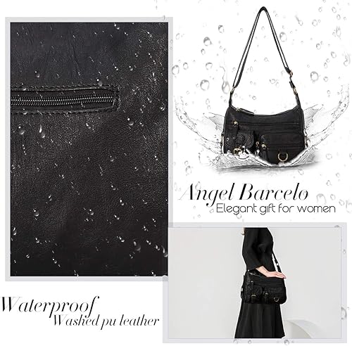 Miniatura 6 de Angel Barcelo Bolso de hombro cruzado para mujer, bolsos y bolsos de cuero suave de la PU