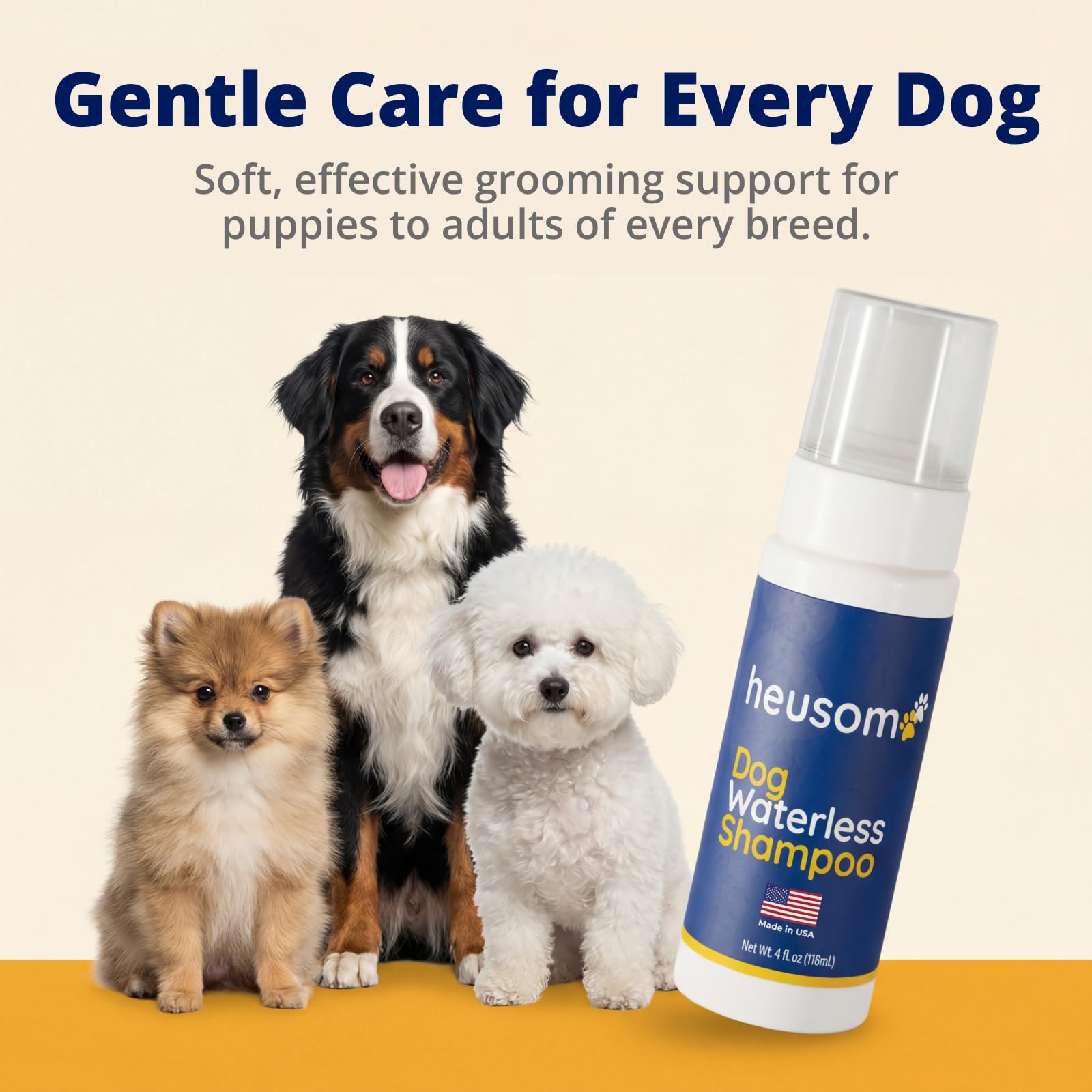 Shampoo in schiuma per animali domestici, senza risciacquo, elimina odori per cani, con pH bilanciato, senza sapone, ipoallergenico, per cuccioli e pelli sensibili, soluzione rapida per la casa