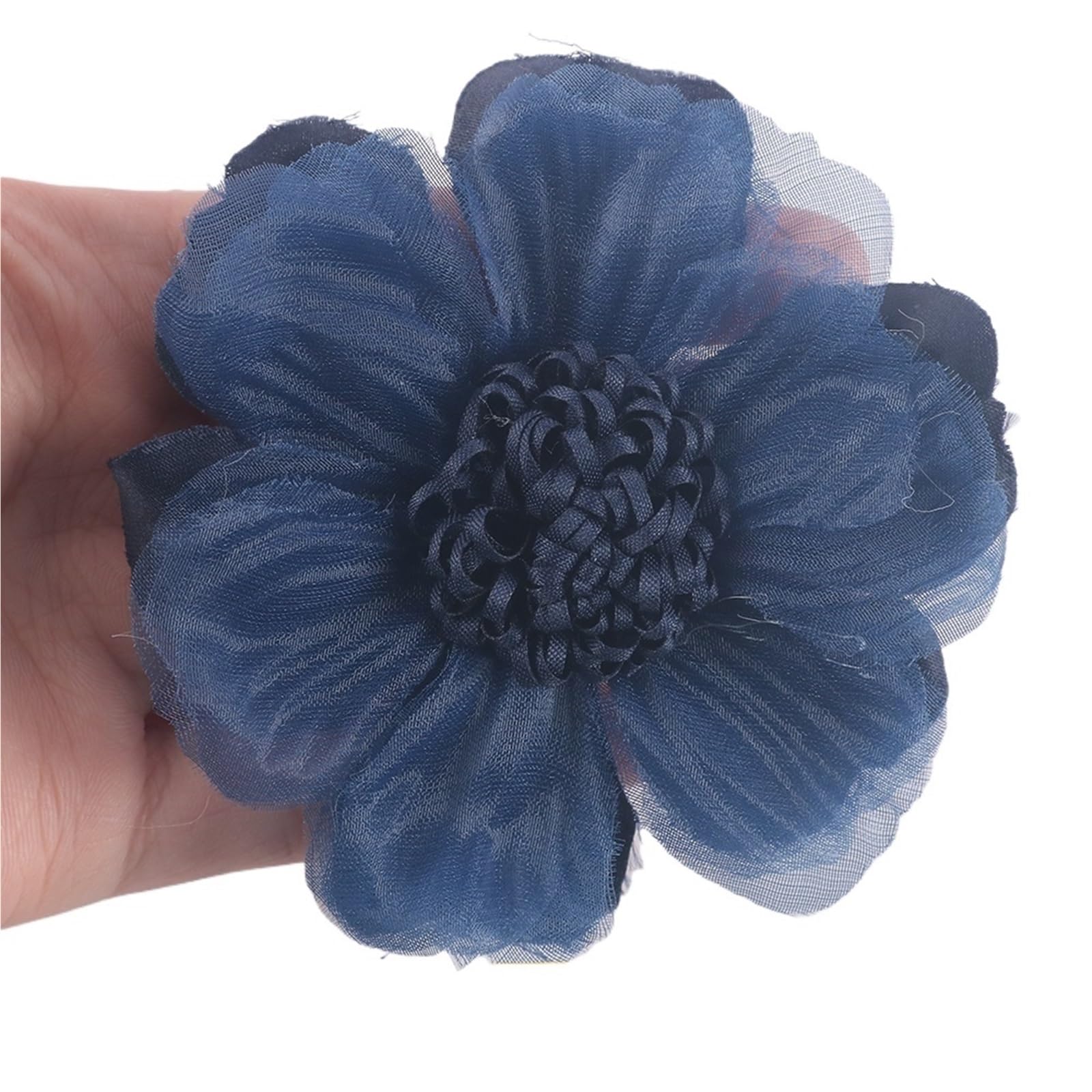 Wtaxbh G Iron On Patches 10Pcs Large Handmade Chiffon Fabric Artificial Flower For Weddin Dress Clothin Hats Headdress Decoration Diy(G)