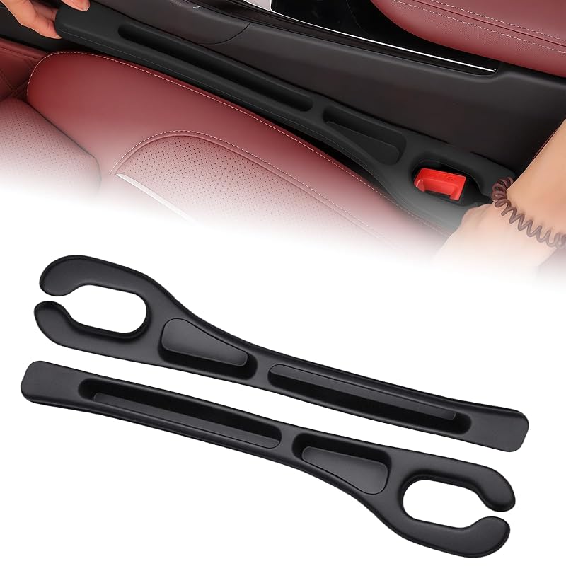 Organizador para Vão do Banco do Carro AMZAUTO com Porta-objetos Reversível Preto, Kit com 2 peças