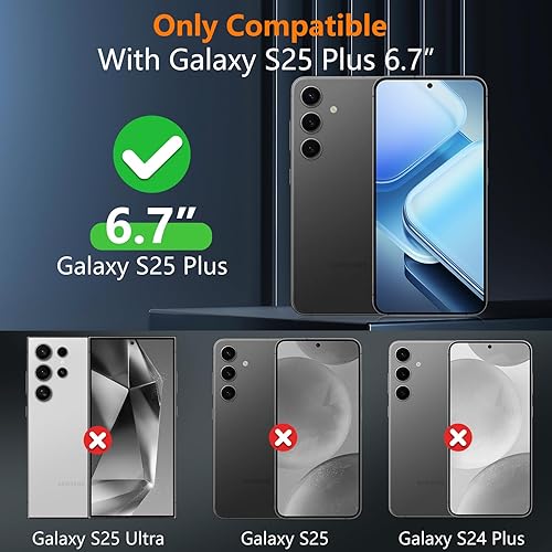 Miniatura 2 de teloxy Funda magnética para Samsung Galaxy S25 Plus, antihuellas, protección contra caídas de grado militar, a prueba de caídas, resistente,