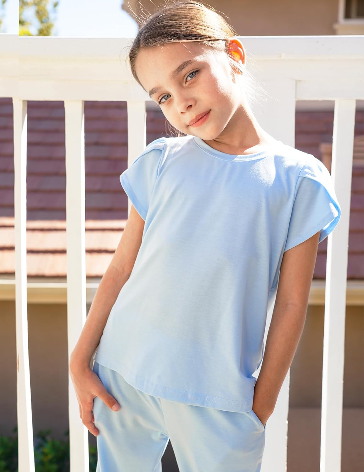 Arshiner Pajamas for Girls Short Sleeve Long Pants Pjs Cute Soft Sleepwear Lounge Sets - Image 7