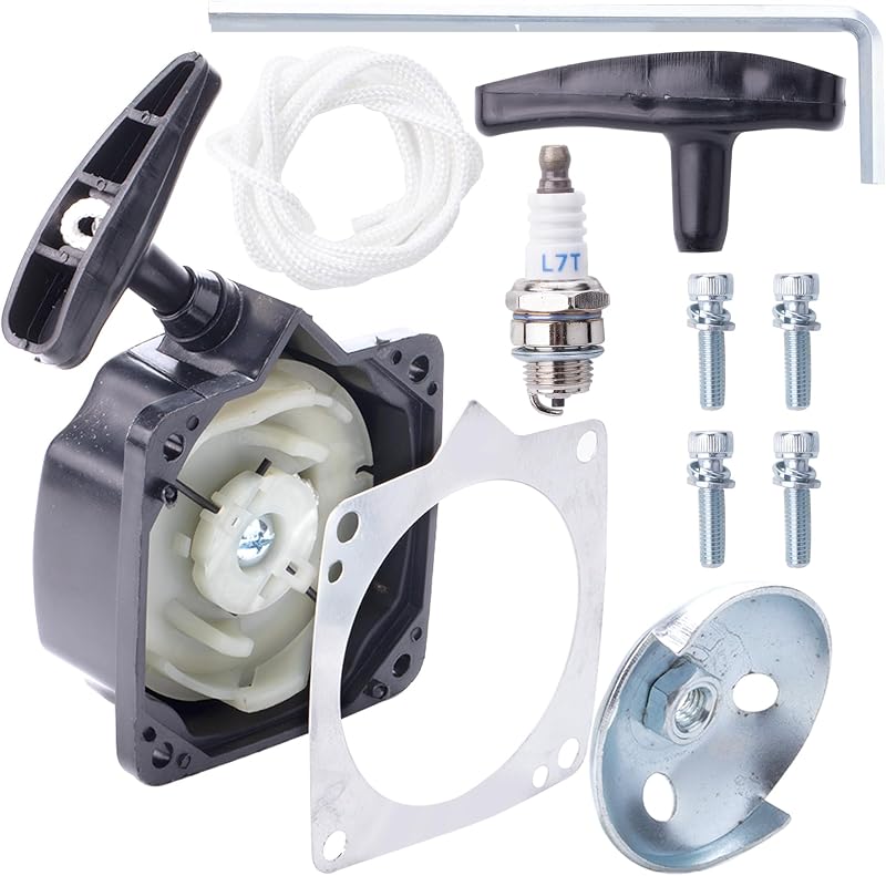 JINGKE 63022 Pull Start Starter for 43cc 49cc Pocket Bike Gas Scooter X1 X2 X8，52cc 2HP Earth Auger