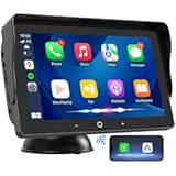 Wireless Apple CarPlay Screen for Car - ABSOSO Portable Android Auto Car Stereo - 7 Inch IPS Display Bluetooth Voice Control Mirrorlink GPS Navigation