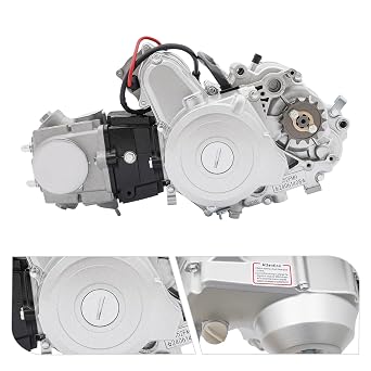 110cc 4-Stroke Engine Motor, Single Cylinder Air Cooled Engine Motor with Electric Start 2-Valve Auto Transmission Suitable for 50cc, 70cc, 90cc, 110cc ATV GO Karts 308-999003