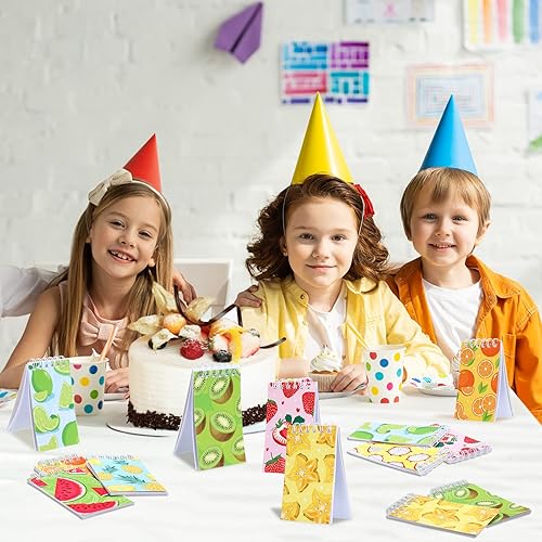 Miniatura 7 de Nezyo 24 cuadernos pequeños de bolsillo de verano con frutas, recuerdos de fiesta, pequeños bloc de notas en espiral de 2.36 x 3.94 pulgadas, lindo