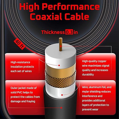 Miniatura 8 de PIBIDI Antena digital de TV HD, antena amplificada para áticoexterior, control remoto inalámbrico de rotación de 360 grados, 4K 1080P VHF UHF, poste