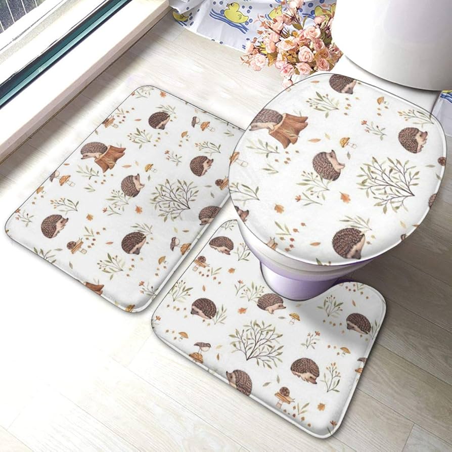 Amazon｜トイレマット 3点セット 足元マット トイレ蓋カバー U型