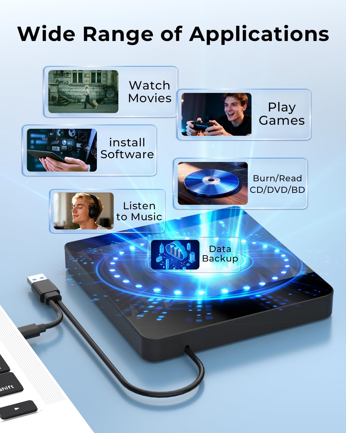 Amazon.com: Taopjwr External Blu Ray Drive,Bluray Burner External