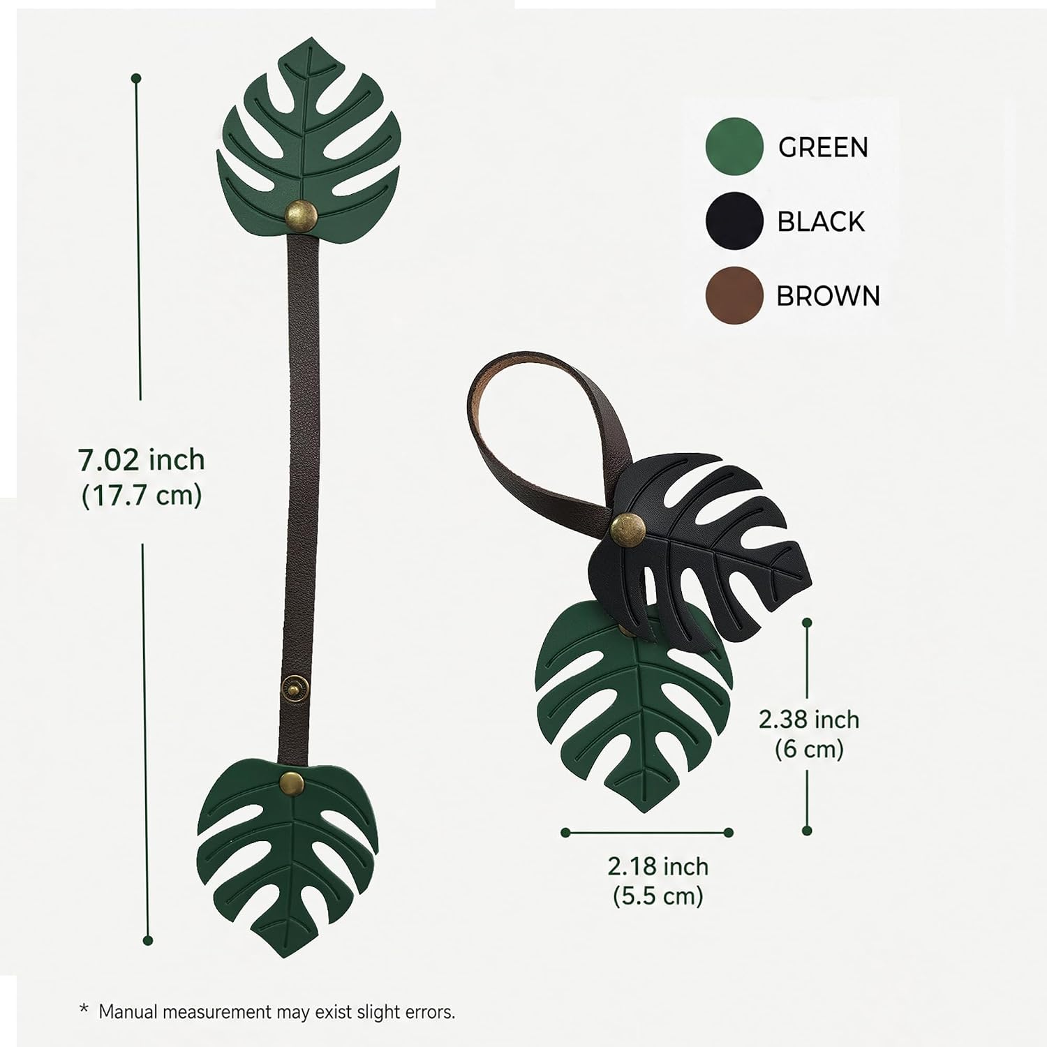 Monstera Leaf Bag Charms, Green Leaf Charms image 2