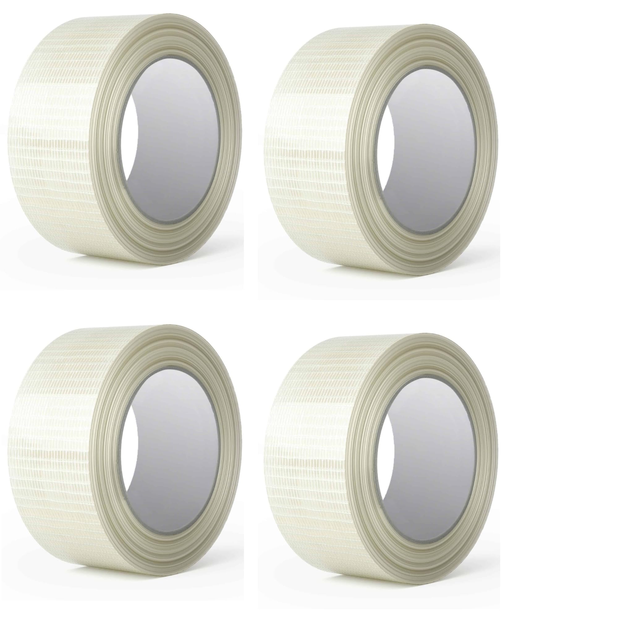 G4GADGET Strong Crossweave Reinforced Tape – 12 Rolls, 50mm x 35m Each, Transparent Bi-Directional Filament Tape, Heavy Duty Fiberglass Packing Tape