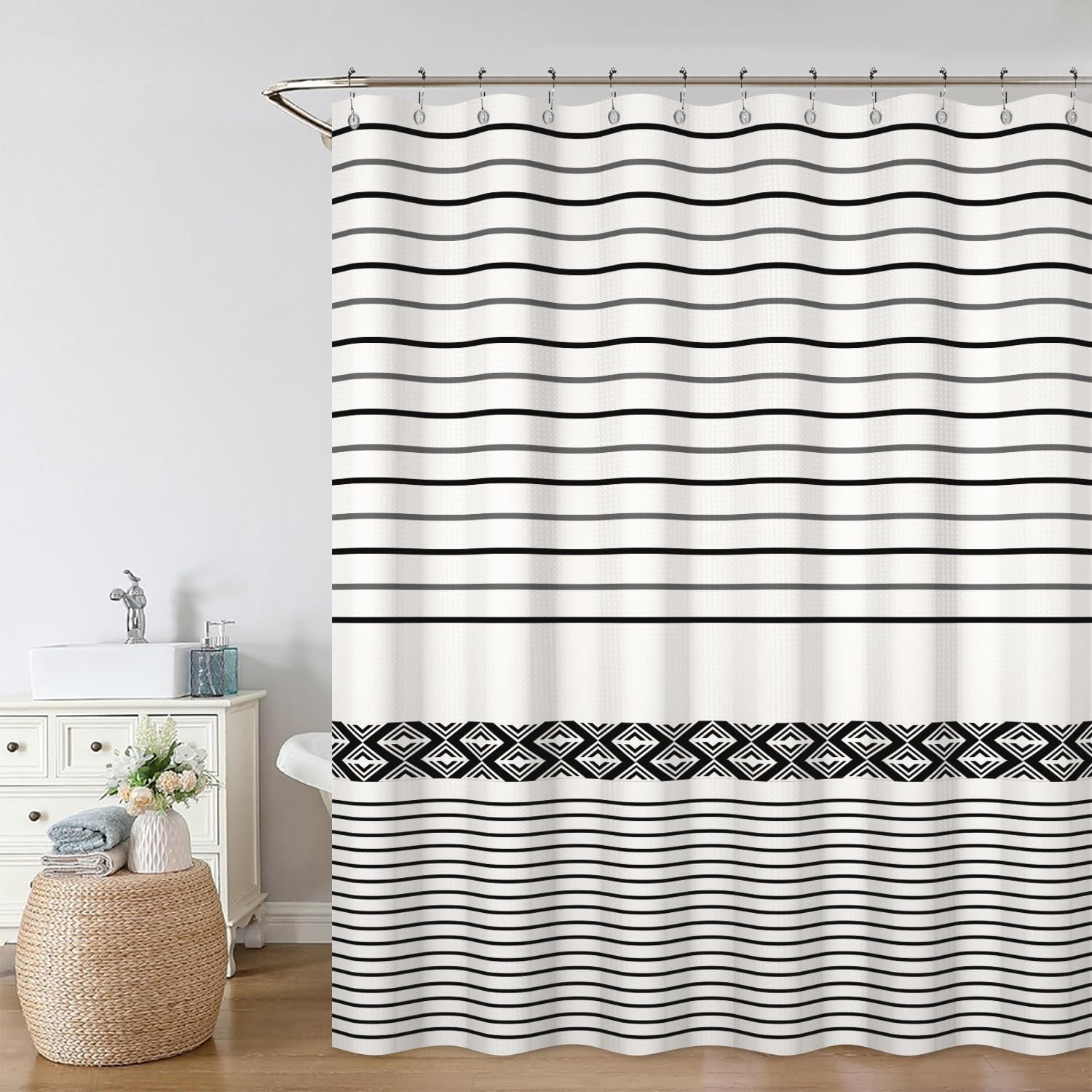 Rideau de douche moderne pour créer une ambiance spa à la maison